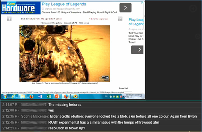 Live-streaming screen with chat at Deakin University