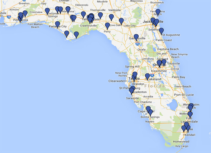 map showing NWRDC customers