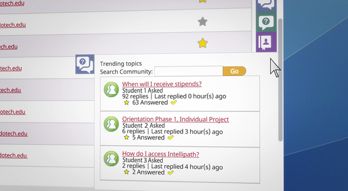 Figure 6. intellipath student community forum
