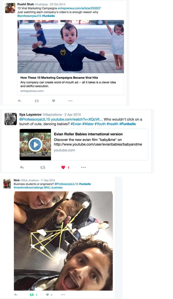 Figure 10. Student posts of marketing examples