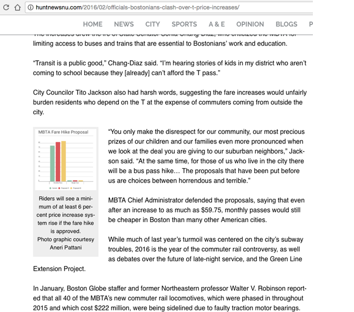 Figure 9. Officials, Bostonians Clash Over T Price Increases, Huntington News