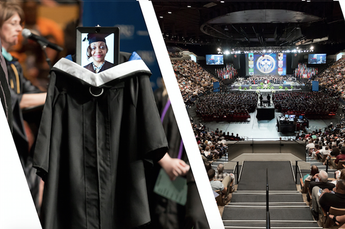 Figure 2. Integrating teleportation robots for on-campus engagement, including graduation