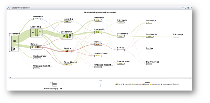 Figure 6. Sankey Diagram for the leadership cohort and subsequent experiential milestones