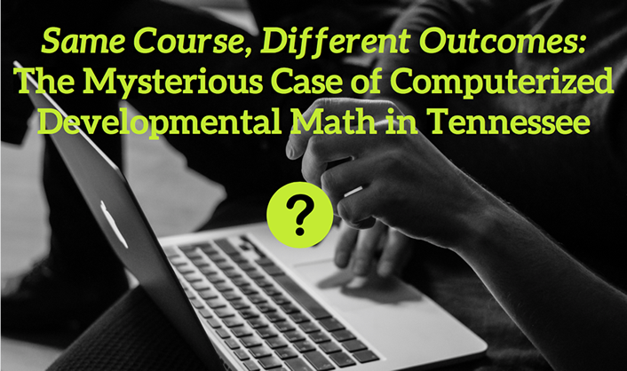 picture of student's hands working at laptop, overlaid with blog's title