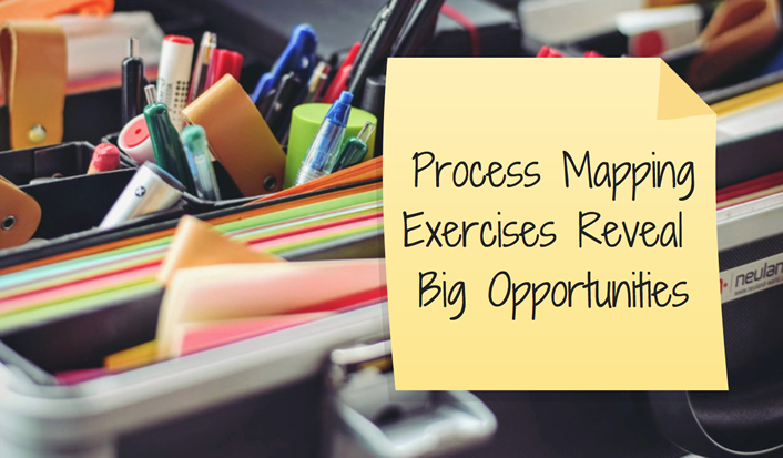 photo of office supplies and post-it note with blog's title written on it