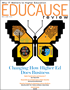 EDUCAUSE Review May/June 2018 cover image of butterfly with iconic higher ed it imagery on each of its four wing panels