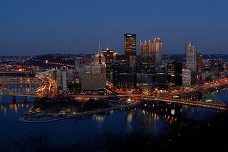 Downtown Pittsburgh at dusk / photo: Rob Long, 2012 [Flickr]