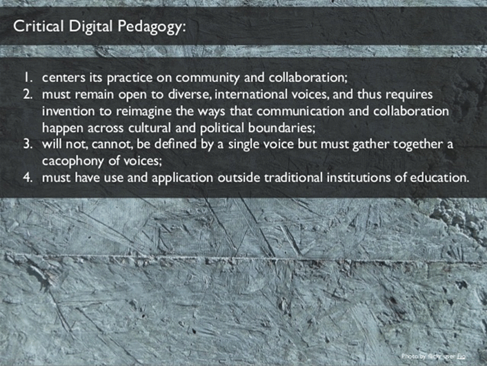 4 points about Critical Digital Pedagogy