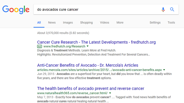 Figure 1. Screenshot of Google search results