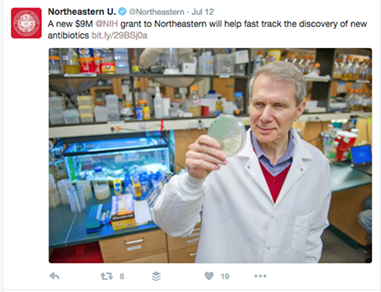 Figure 4. Research grant news from Northeastern