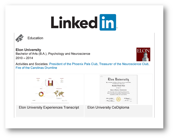 Figure 5. LinkedIn posting of the Visual EXP and certified electronic diploma