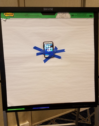 more abstract LearningOS design - phone taped to flip chart sheet