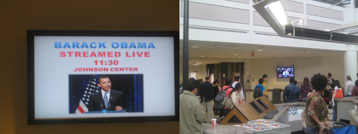 Figure 3. A livestream of President Obama's healthcare address at George Mason