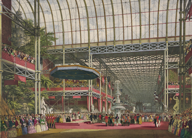Depiction of the inauguration of the Great Industrial Exhibition of 1851