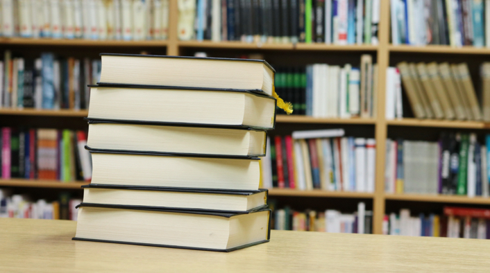 stack of textbooks