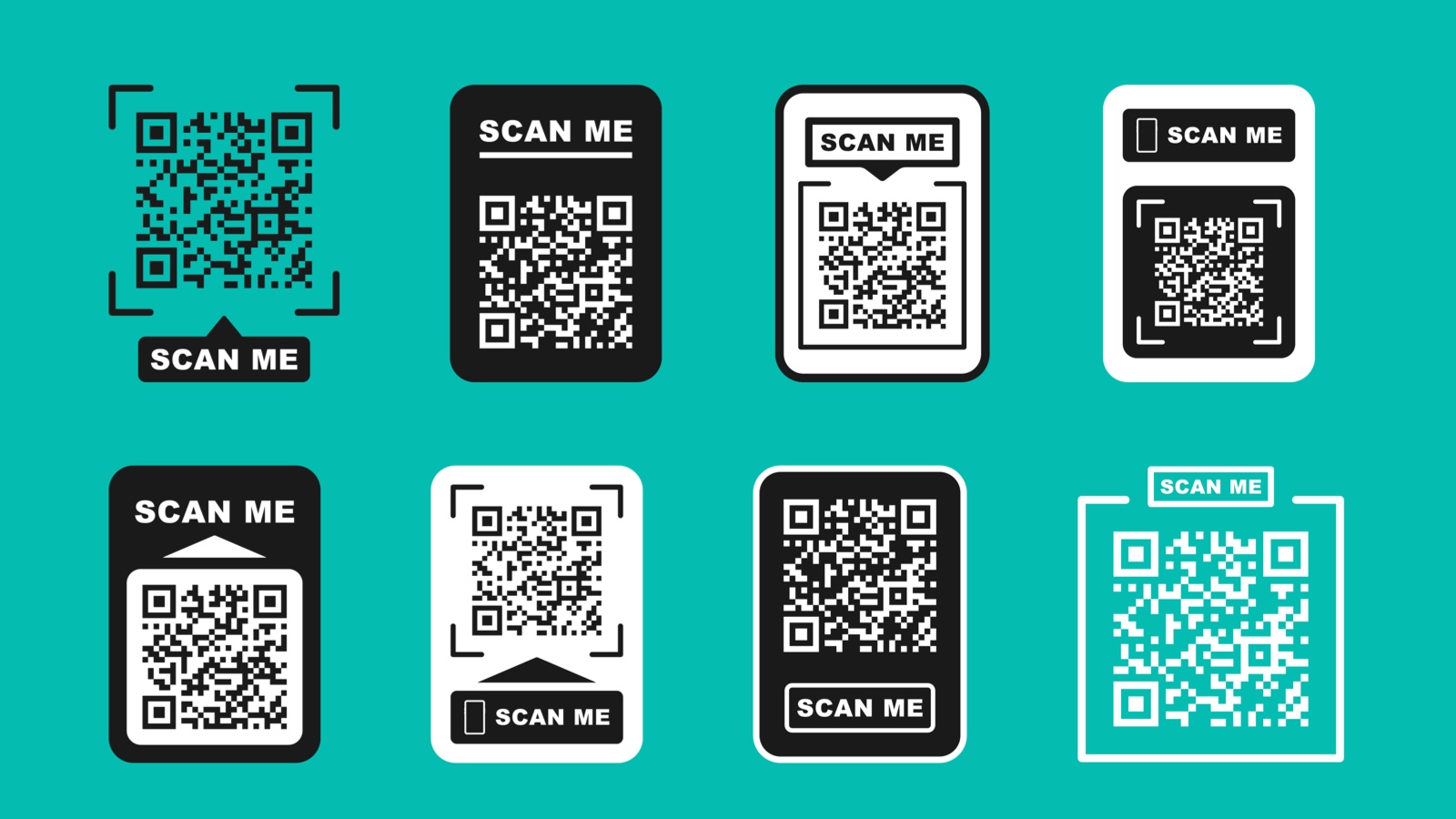 A variety of QR codes
