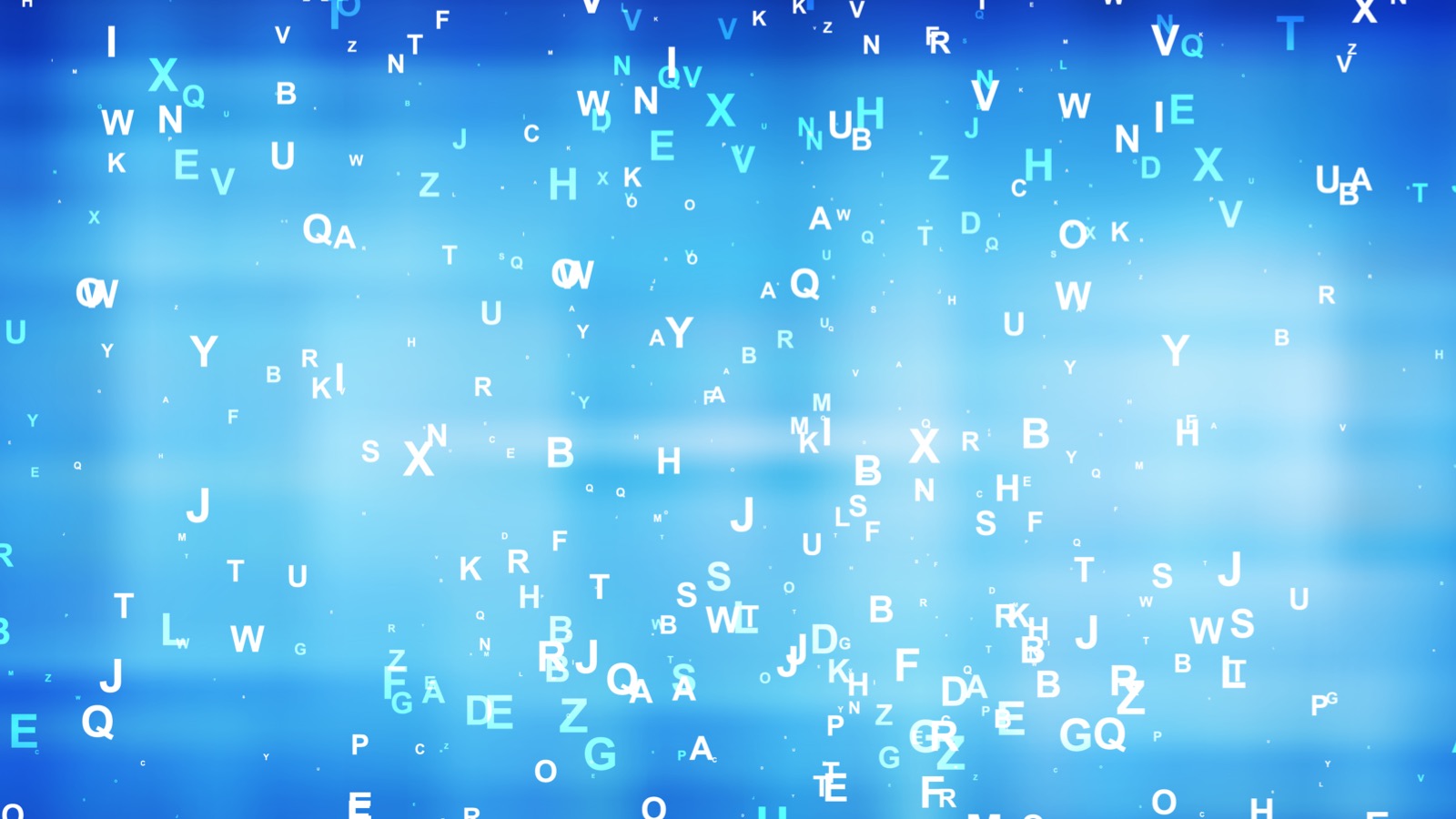 Abstract Blue Scattered Alphabet Background