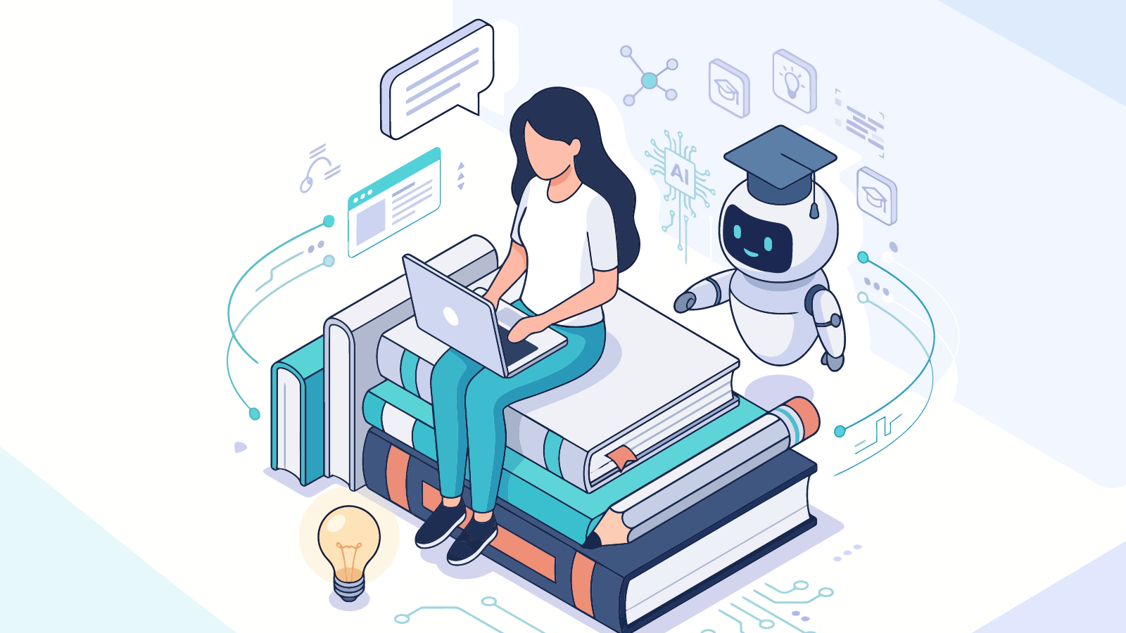 Illustration of AI-assisted learning.
