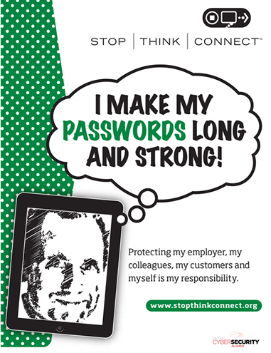 Long and Strong Passwords poster graphic