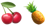 image of cherries and a pineapple to represent the word fruit