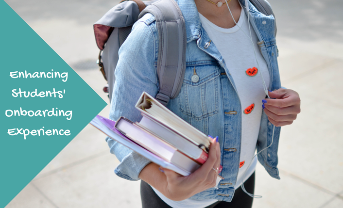 photo of student with backpack and books overlaid with blog title
