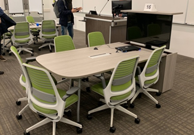 University of California–Irvine active learning classroom tables and chairs