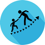 people helping people up icon
