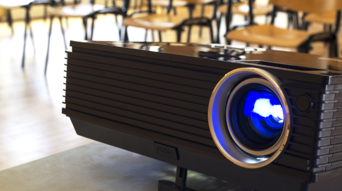 Digital projector in a conference hall