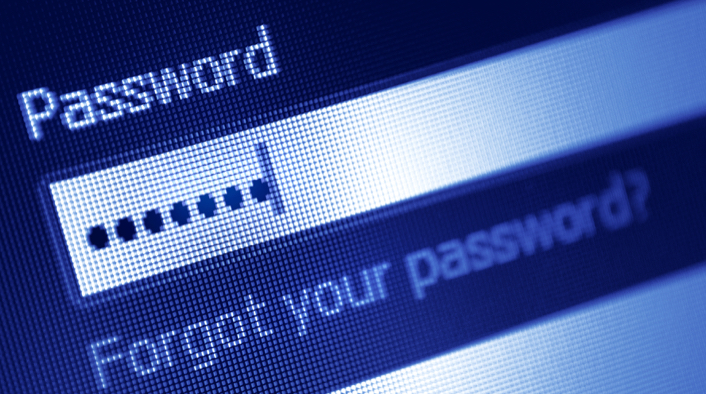 closeup of computer password field