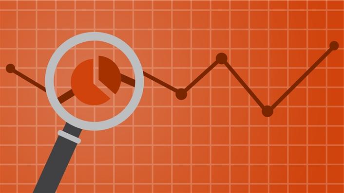 magnifying glass on a graph data point