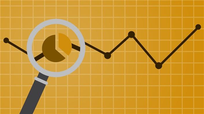 magnifying glass on a graph data point