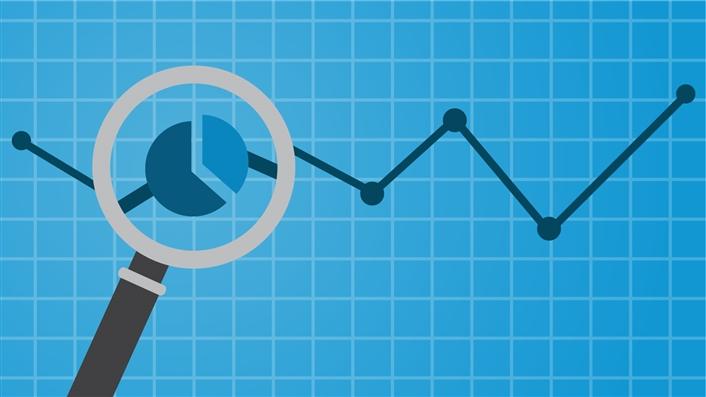 magnifying glass on a graph data point