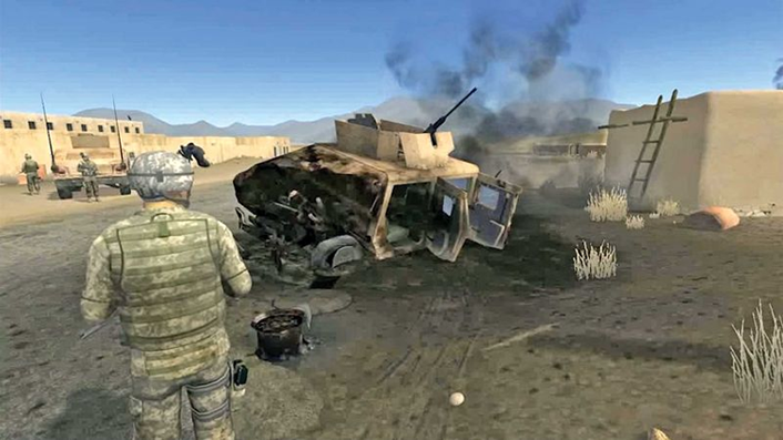 A scene from the Bravemind VR platform.